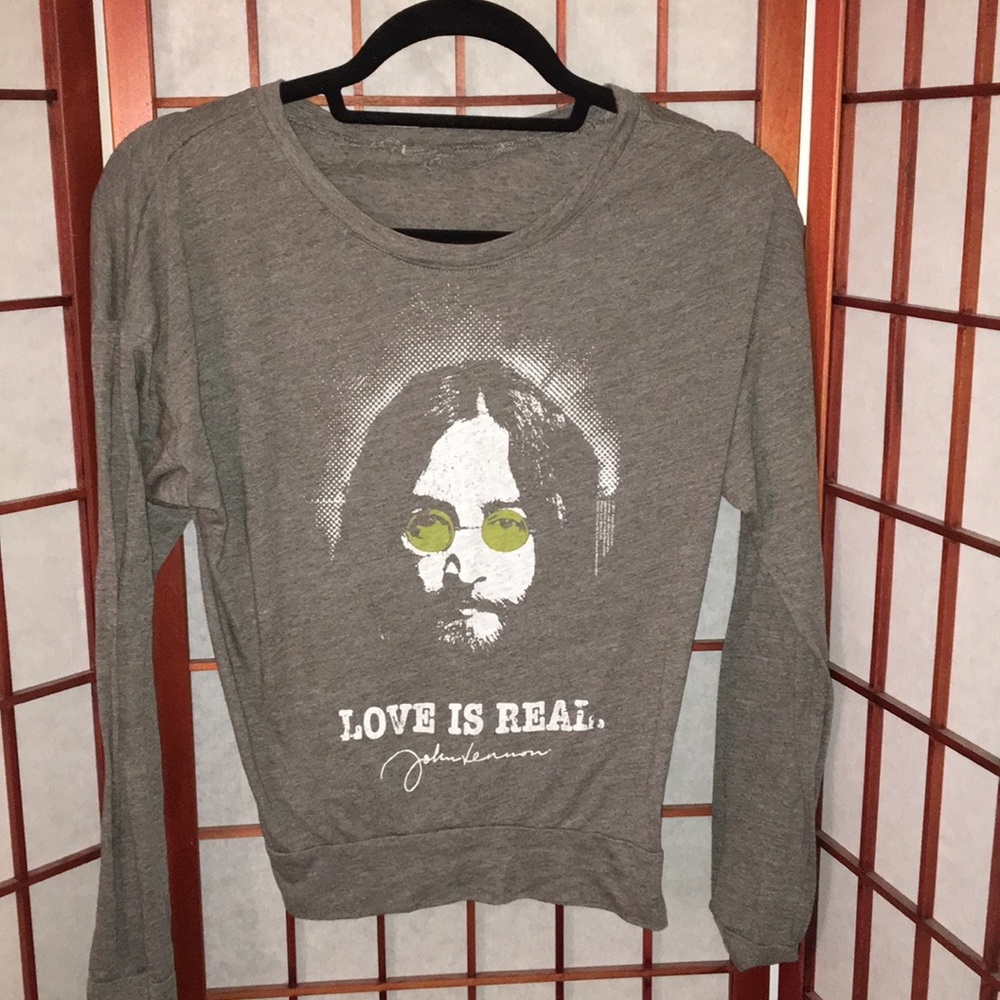 John Lennon LOVE IS REAL thin long sleeve shirt